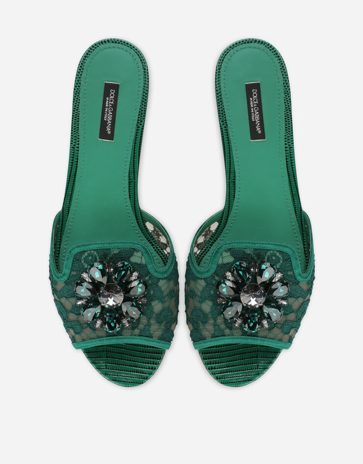 Slippers in lace with crystals - 4