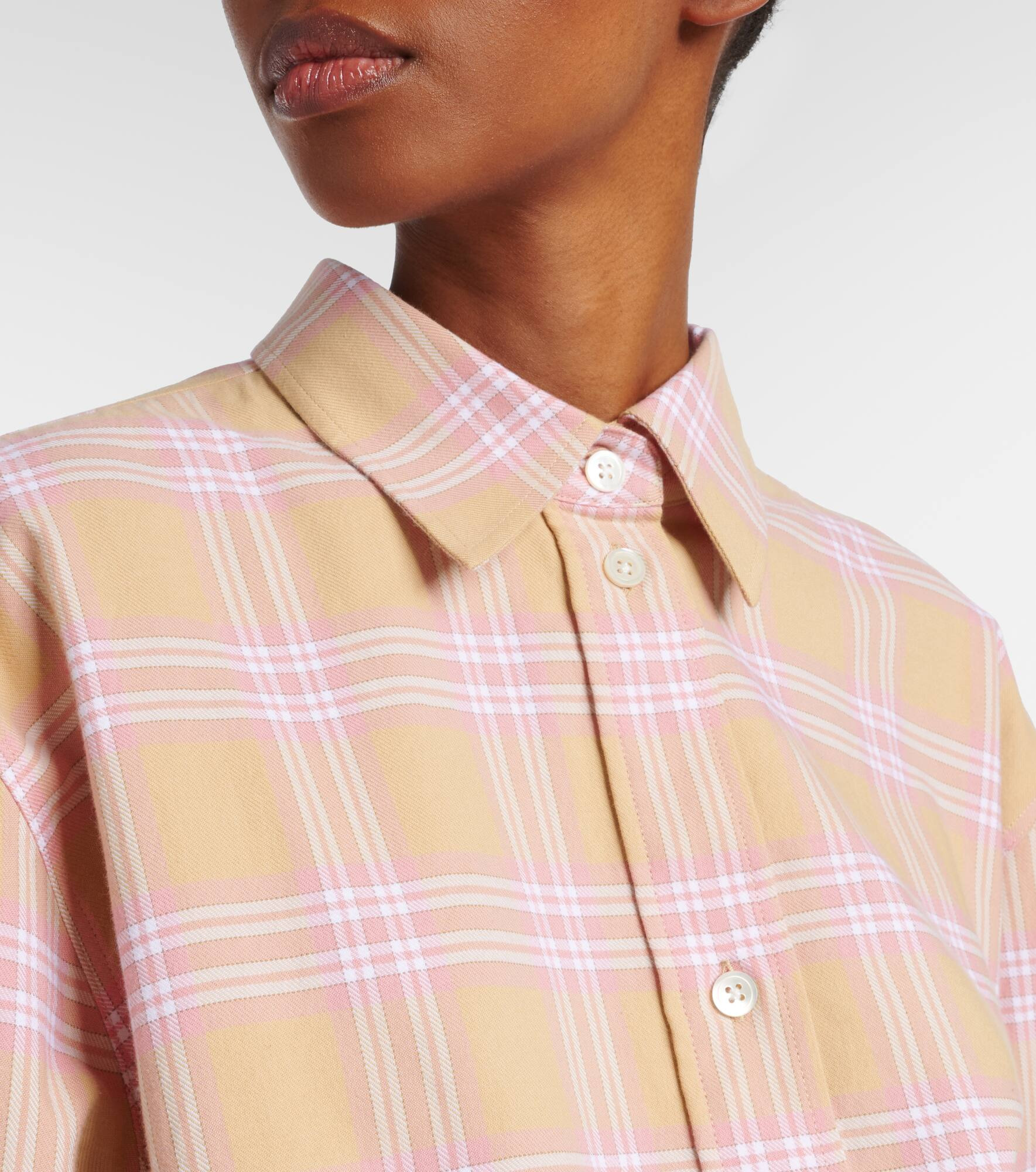 Checked cotton flannel overshirt - 4
