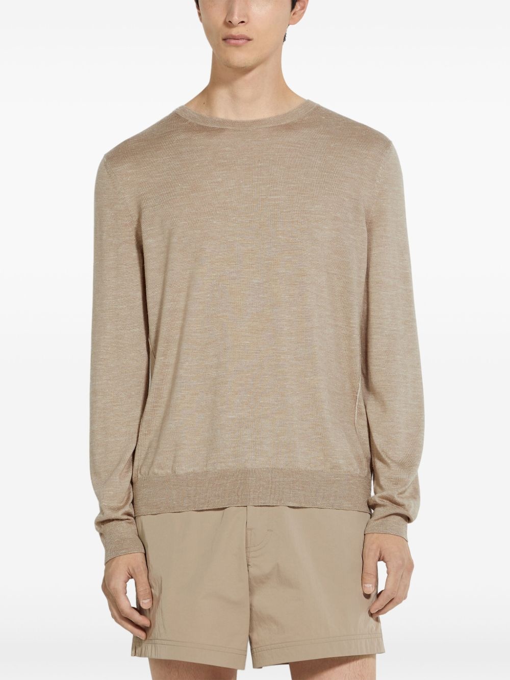 mélange crew-neck sweater - 2