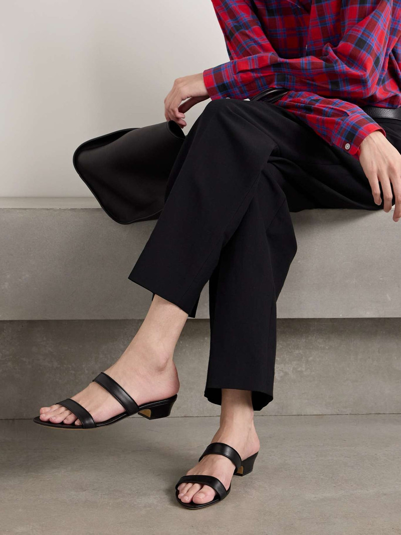 The Row Awar leather sandals Black outlook