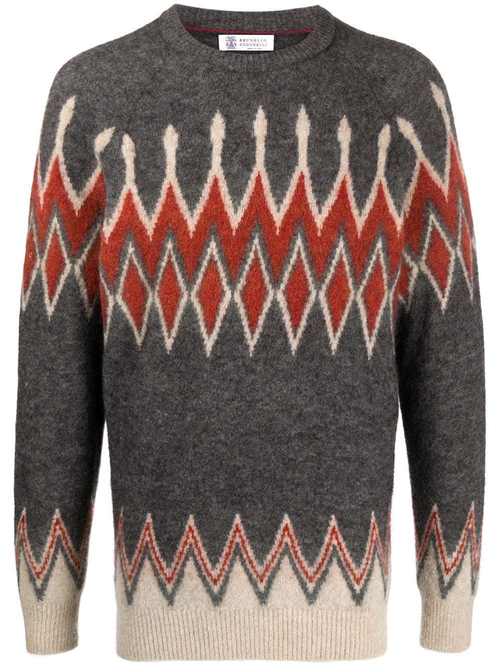 crew-neck argyle sweater  - 1