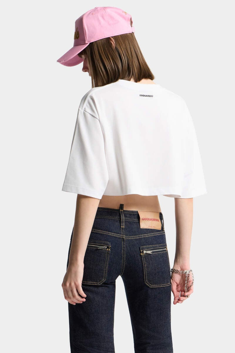 DSQUARED2 ICONIQUE CROPPED LOOSE FIT T-SHIRT outlook