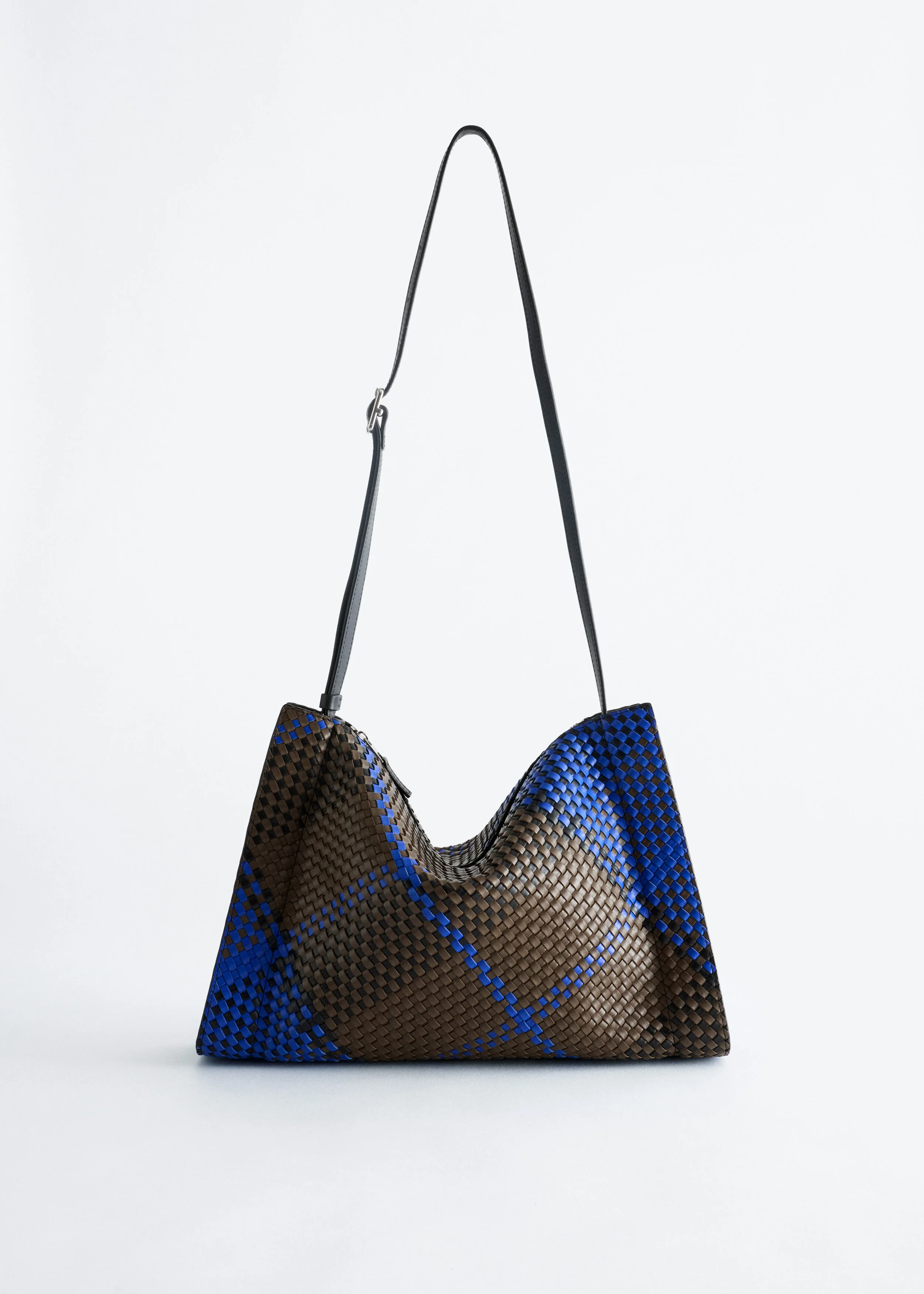 Braided Leather Crossbody Bag - 1