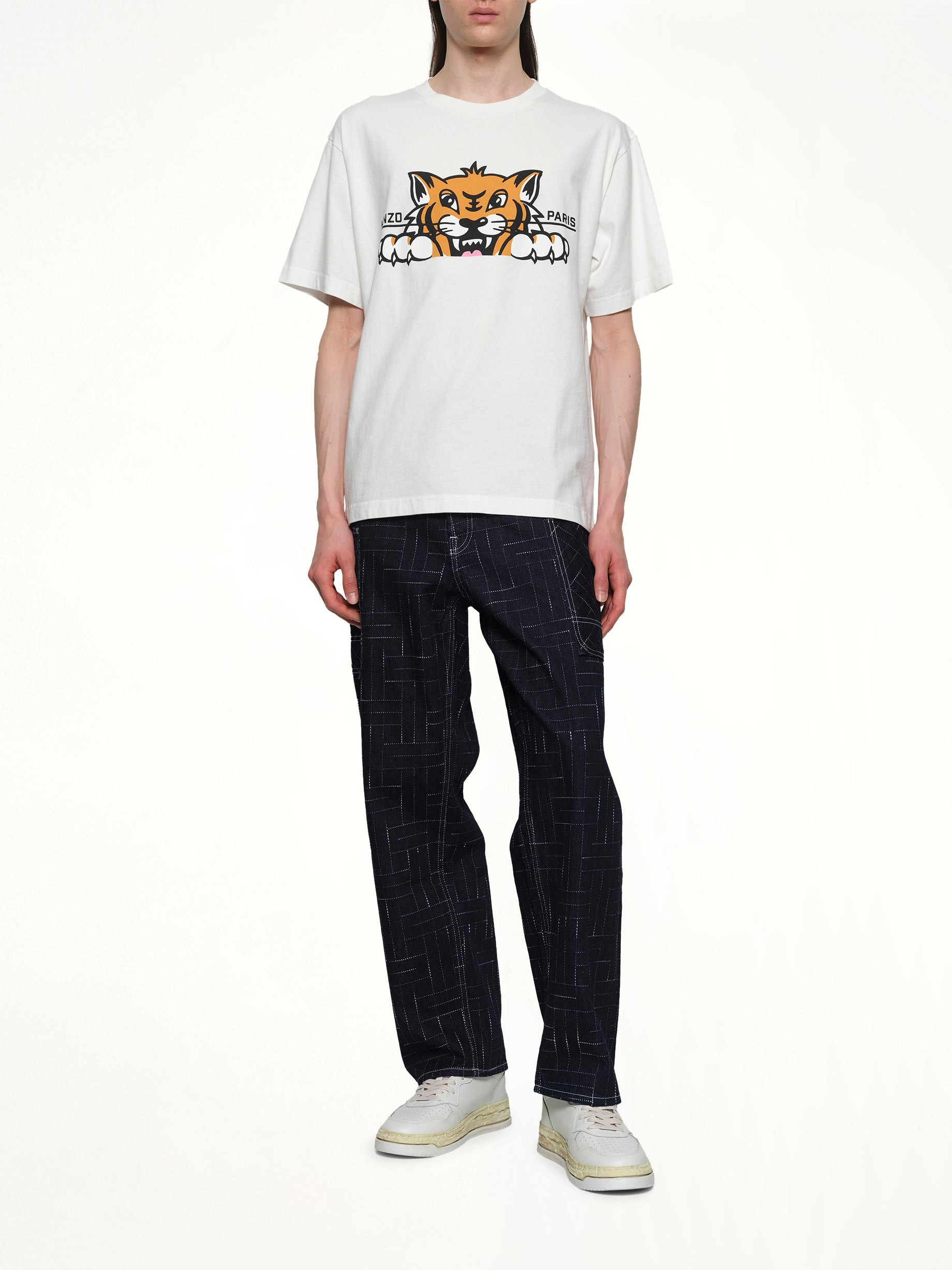 Kenzo Happy Tiger Oversize T-Shirt in Off White - 4