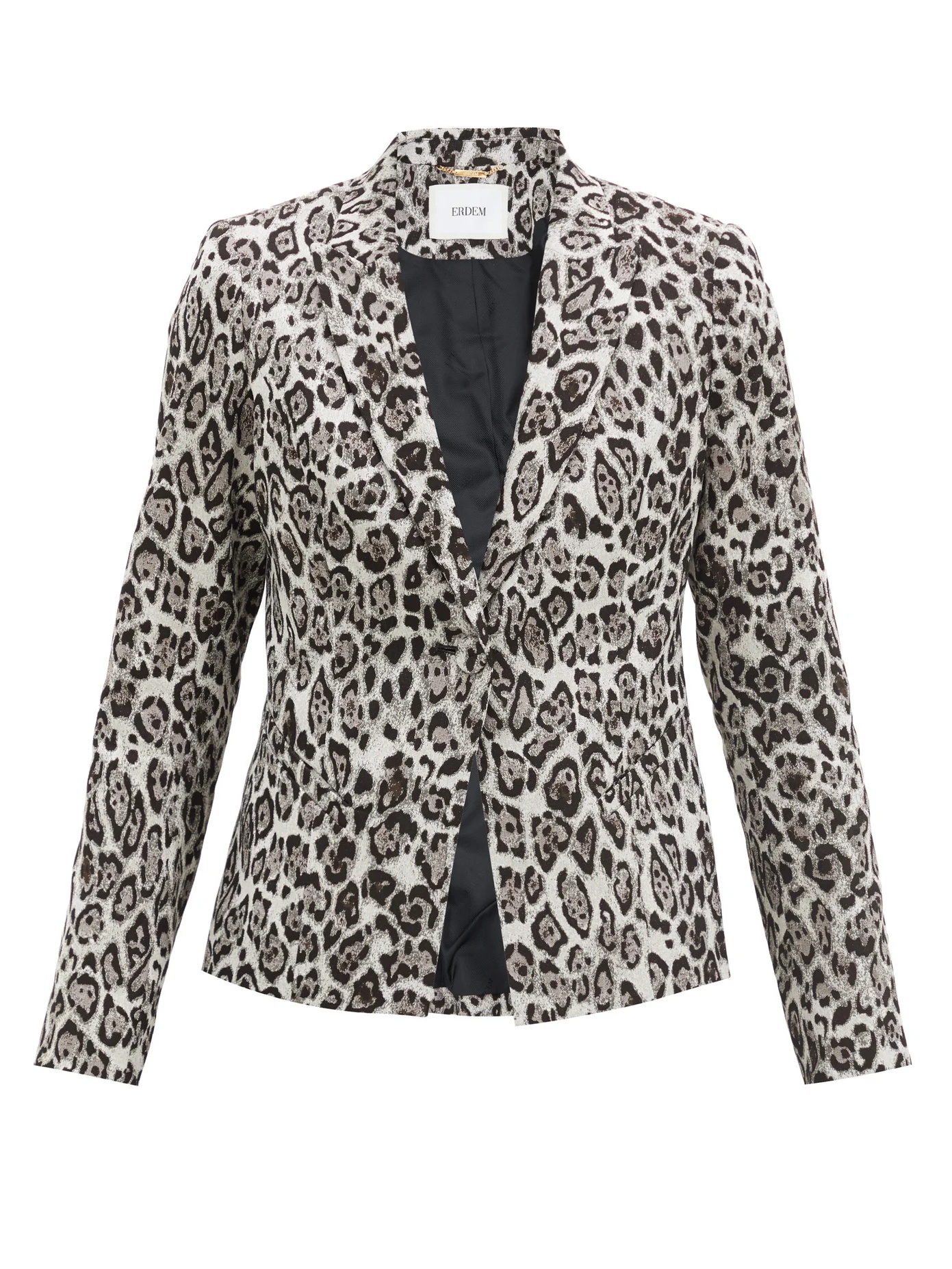 Iris single-breasted leopard-jacquard jacket - 1