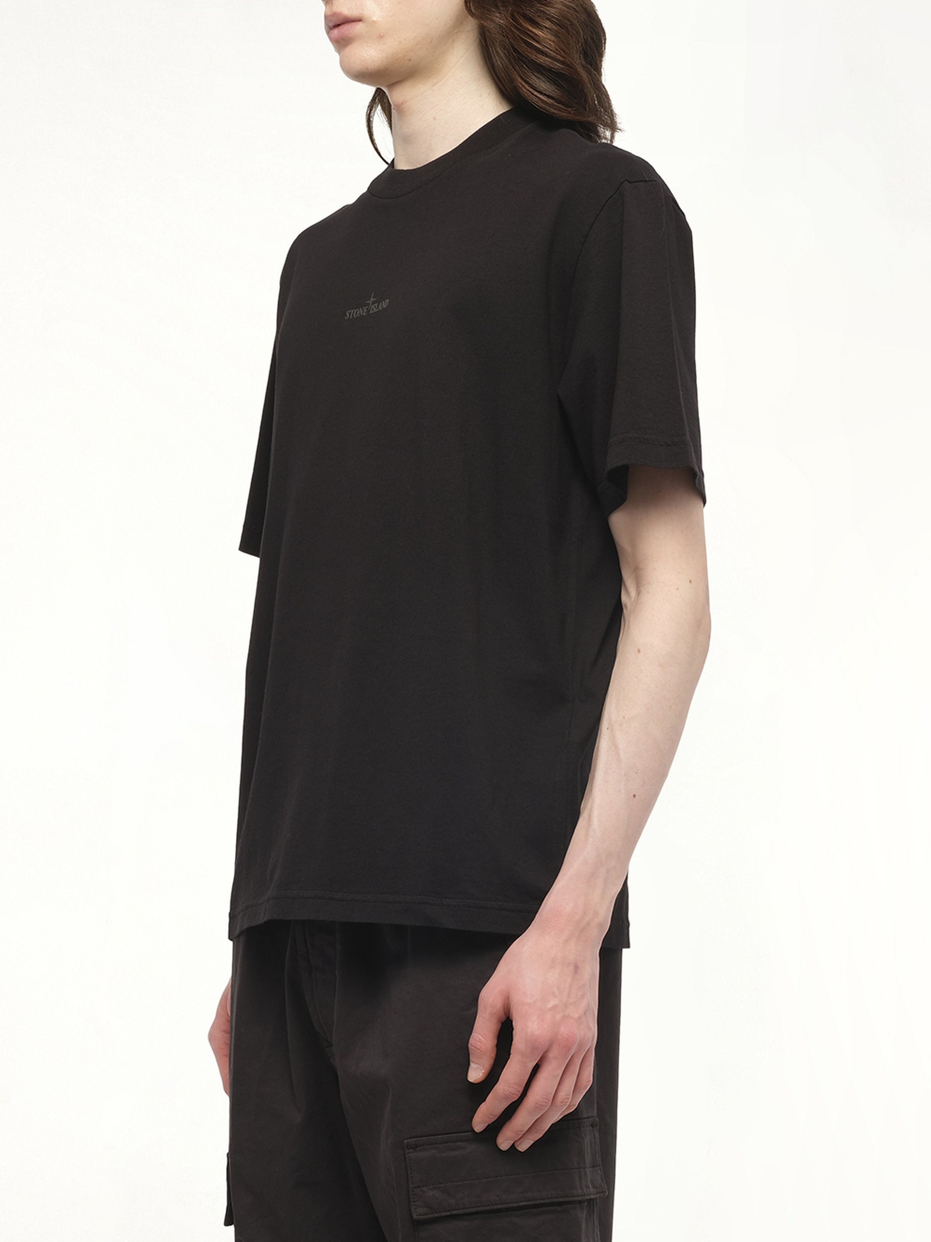210003 Industrial Print S/S T-Shirt in Black - 5