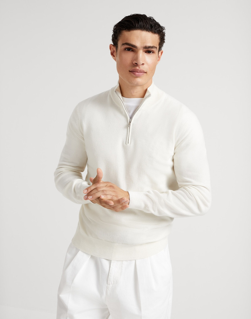 Cashmere turtleneck sweater with zipper - 1