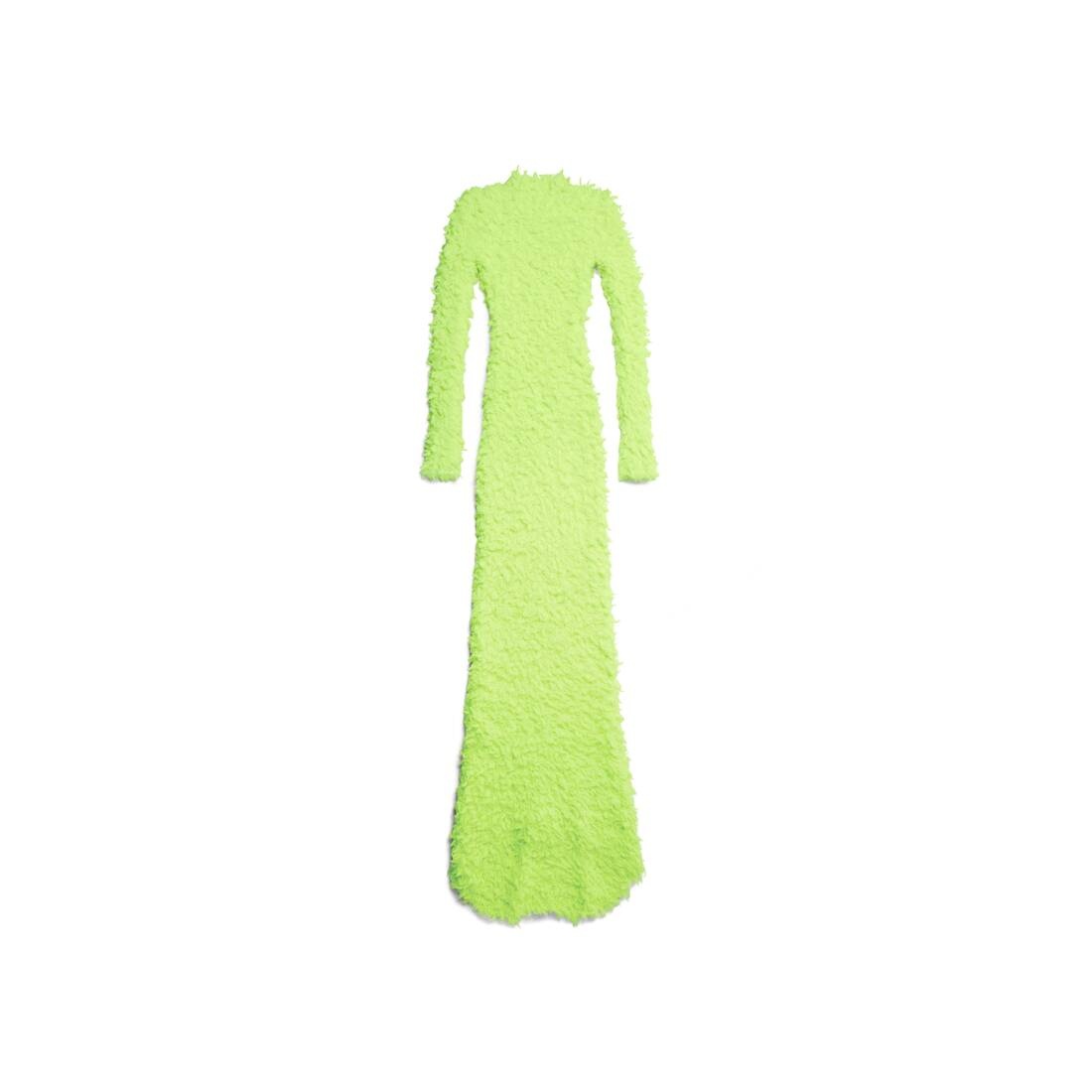 Women's Fluffy Maxi Dress in Fluo Yellow - 6