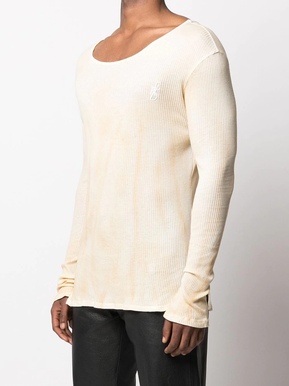 stained long-sleeve T-shirt - 3