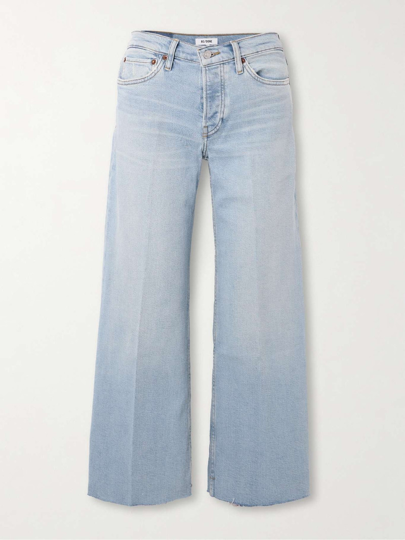 Frayed mid-rise wide-leg jeans 1
