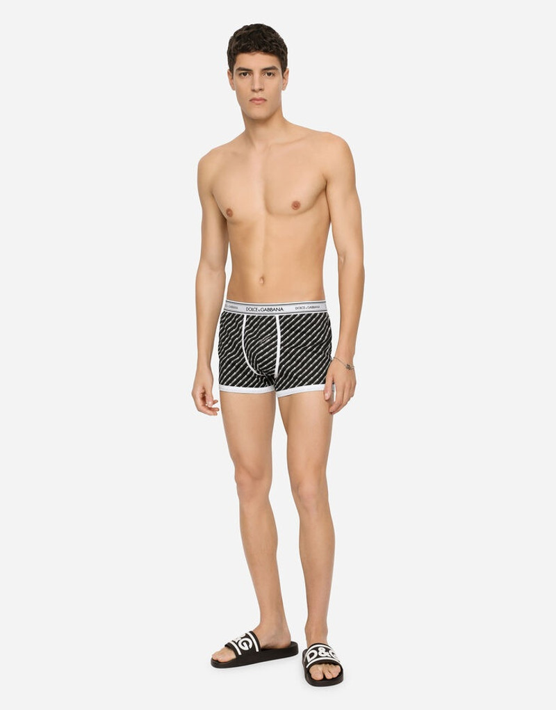 Dolce & Gabbana Two-pack plain and printed stretch cotton boxers outlook