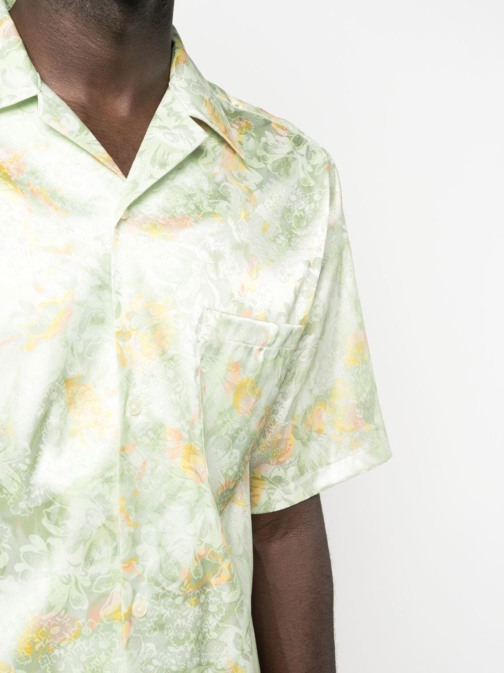 floral jacquard short-sleeve shirt - 5