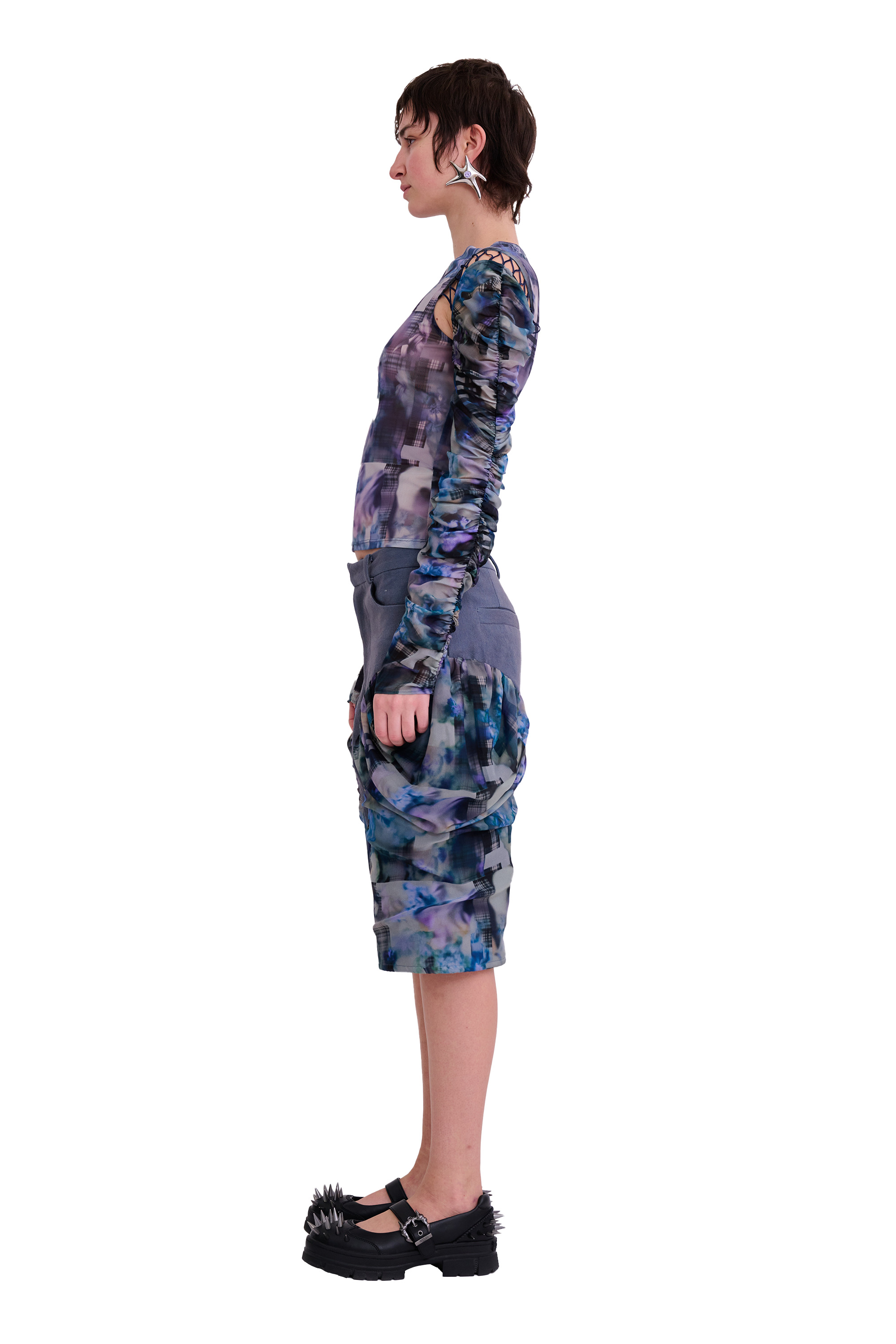 NAVY GARDEN BLUR GIVA SHORT - 4