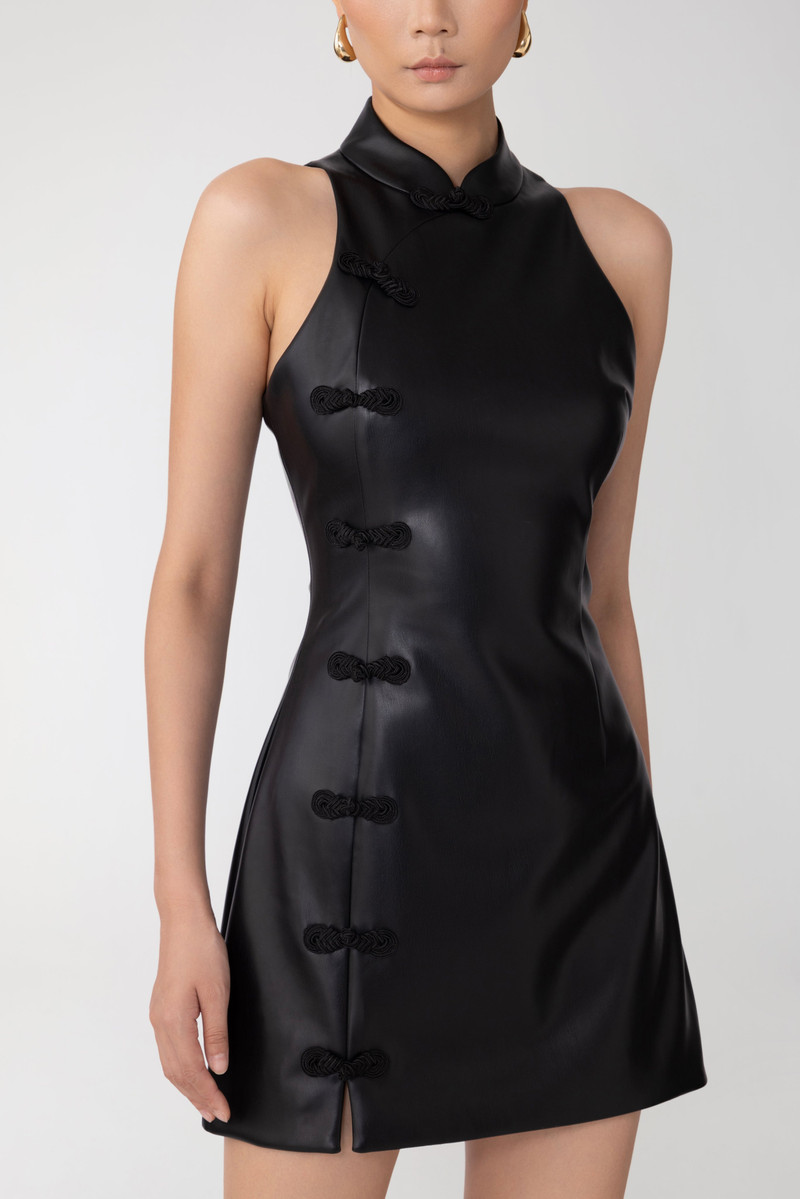 black faux leather corset dress Black Leather Steampunk Costume Bustier Overbust Skirt Corset L main image 0