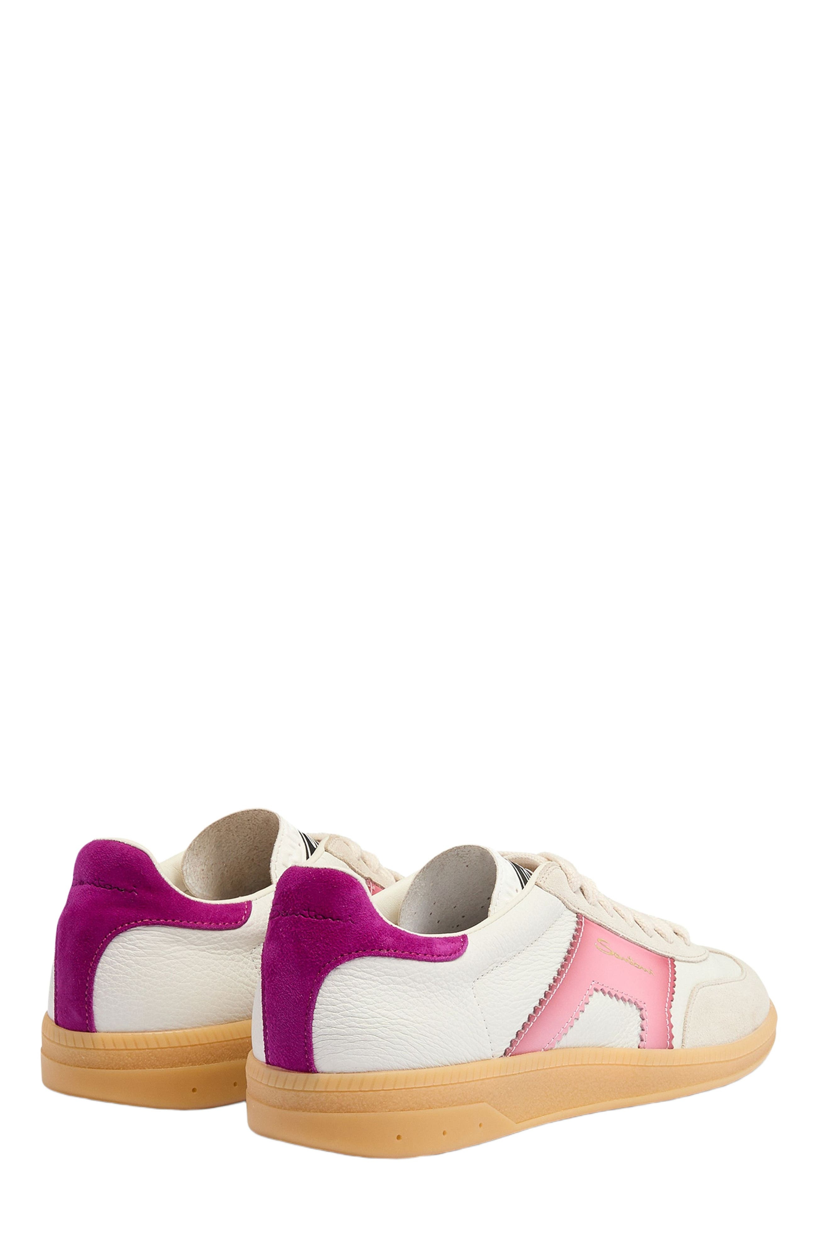 Santoni Women's white and violet leather and suede DBS Oly sneaker in Purple at Nordstrom - 4