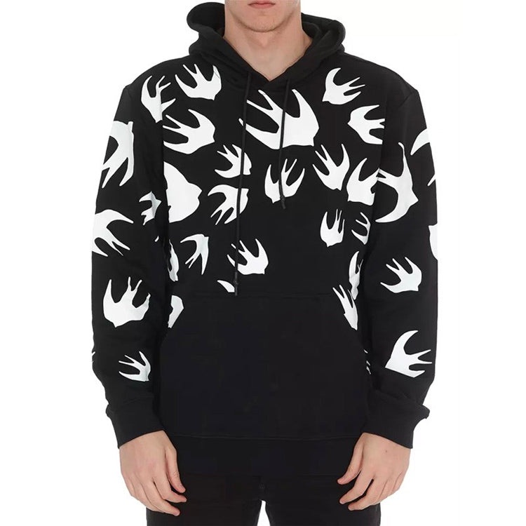 Alexander McQueen Contrasting Colors Pattern Loose Hoodie 'Black' 527546-RLT72-1000 - 3