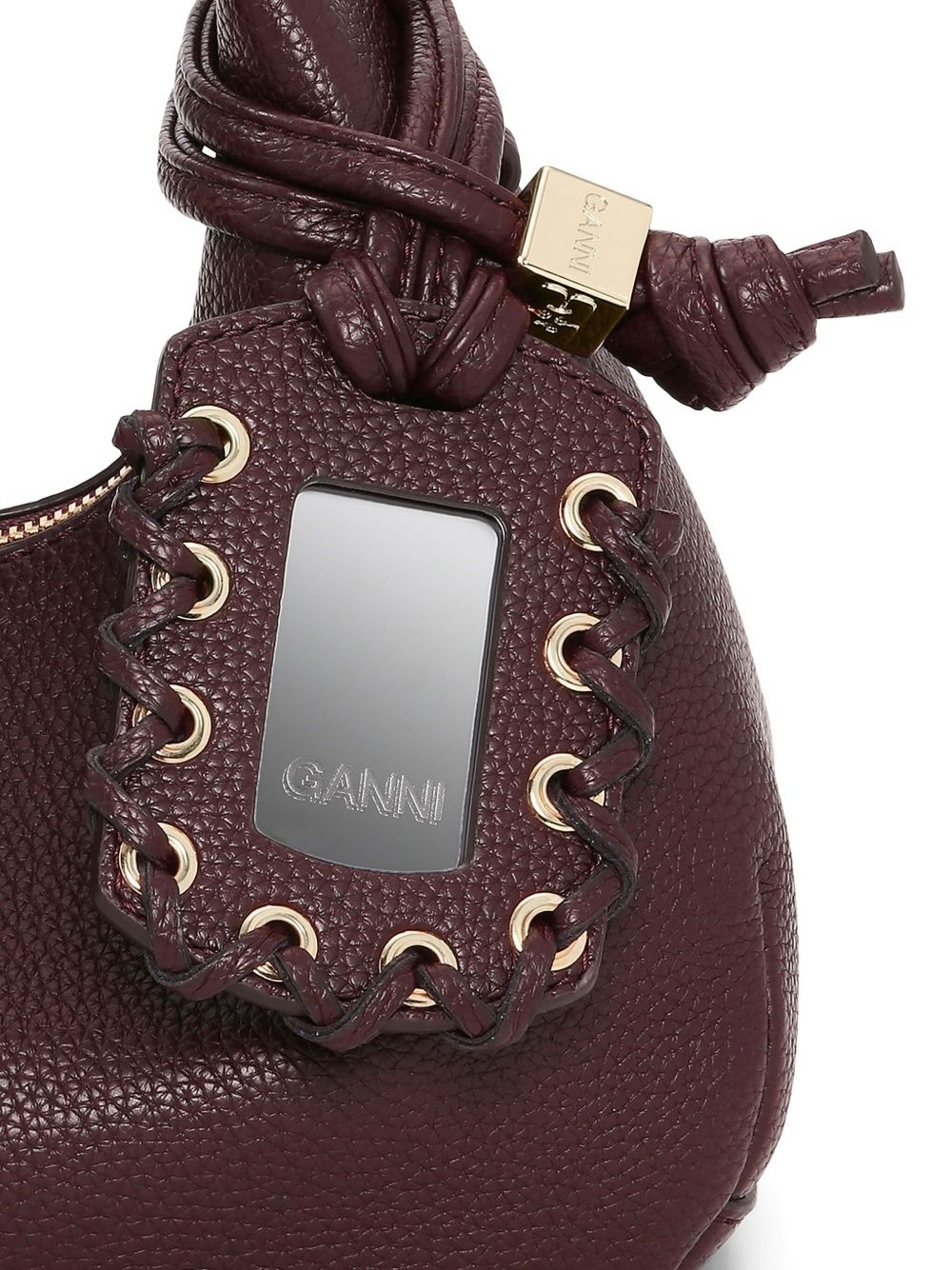 mini textured leather tote bag - 4