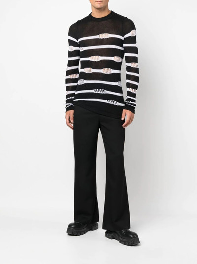 Balmain distressed striped sweater outlook