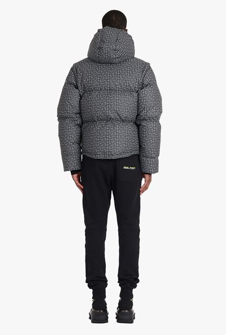 Capsule After ski - Ivory and black reflective quilted coat with Balmain monogram - 3