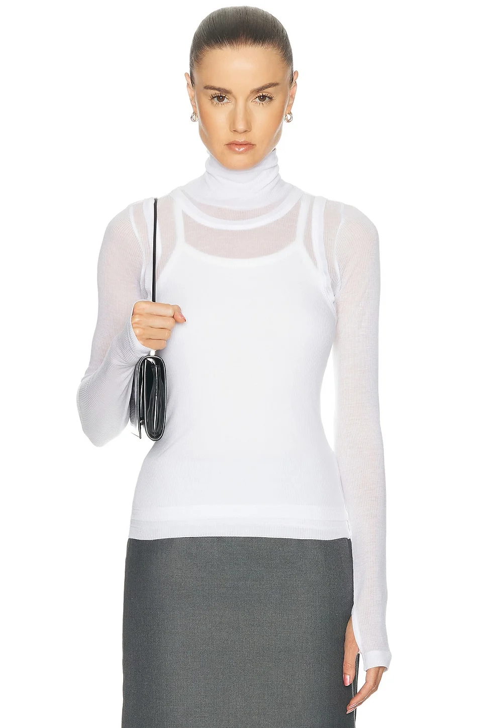Layer Long Sleeve Neck Sheer - 1