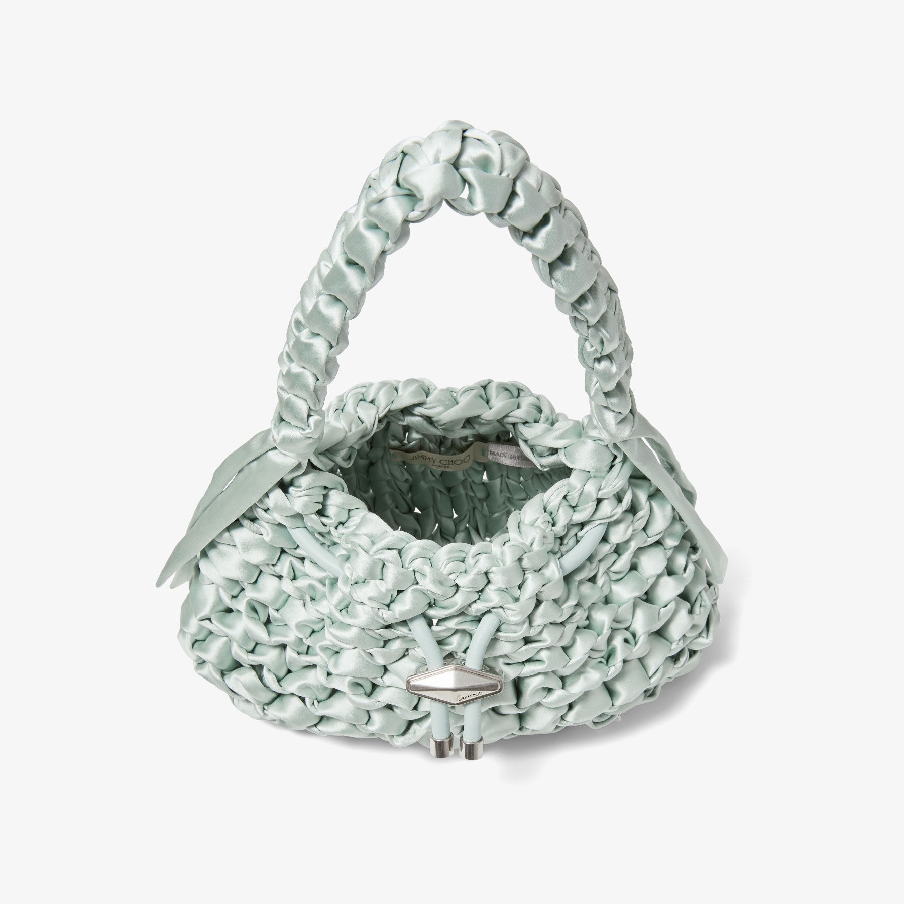 Cinch S
Light Verde Woven Satin Shoulder Bag - 5