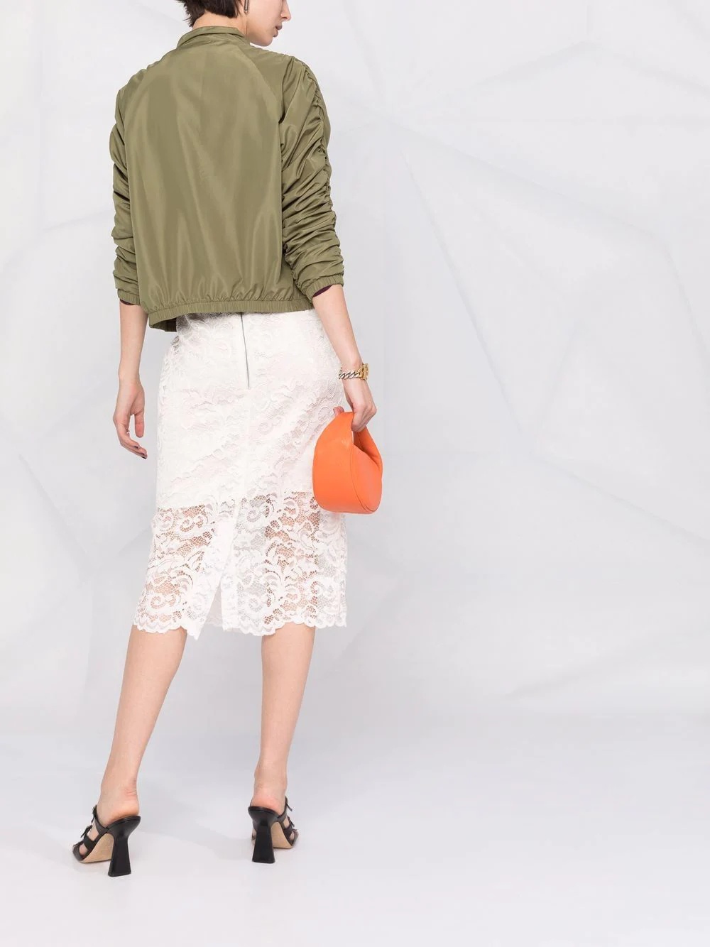 lace-patterned pencil skirt - 6