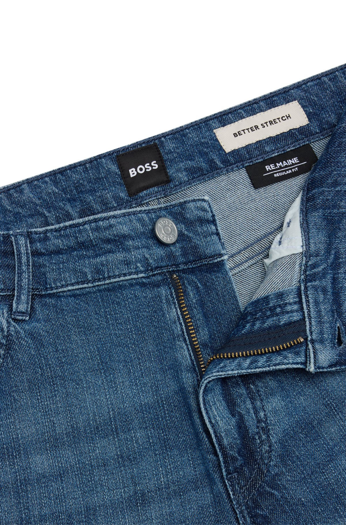 REGULAR-FIT JEANS IN BLUE MECHANICAL-STRETCH DENIM - 6