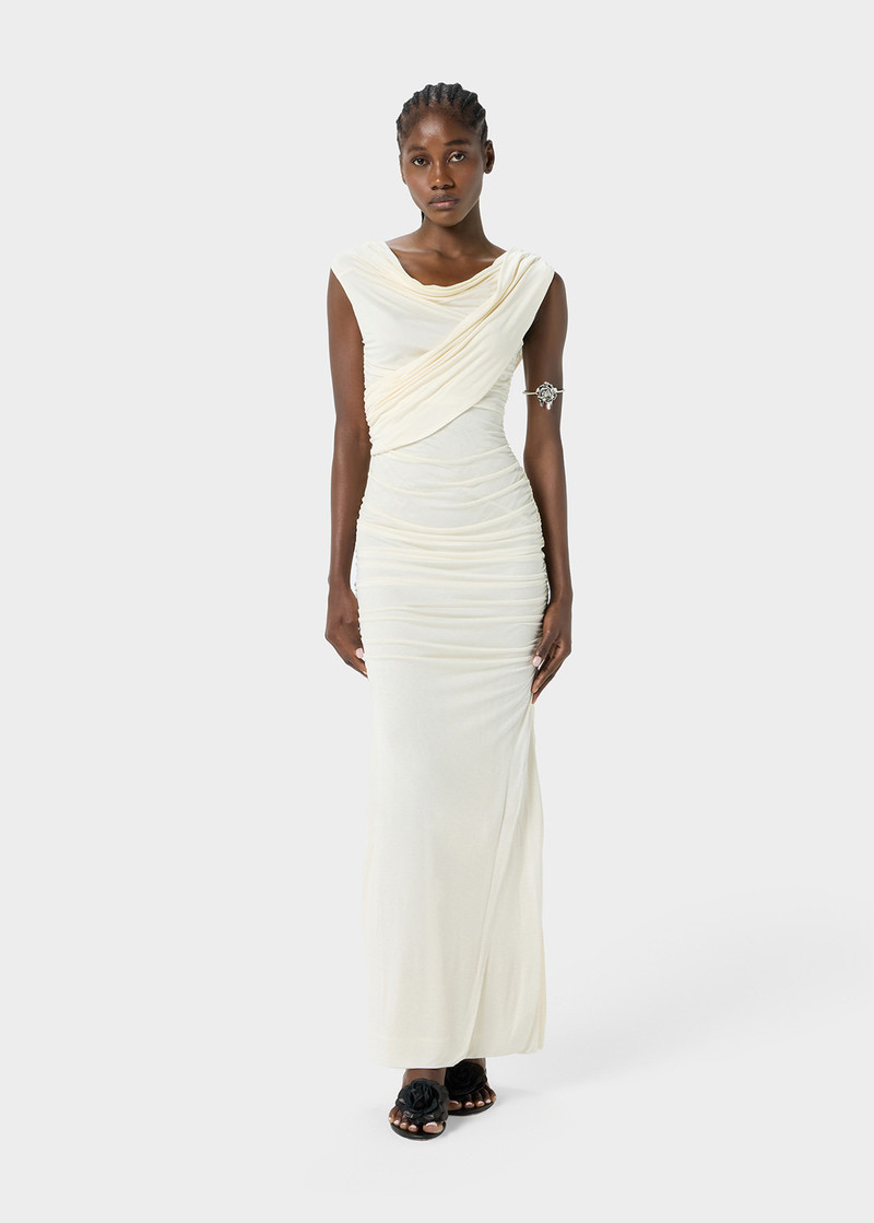 Blumarine ONE-SHOULDER LONG DRESS WITH DRAPES outlook