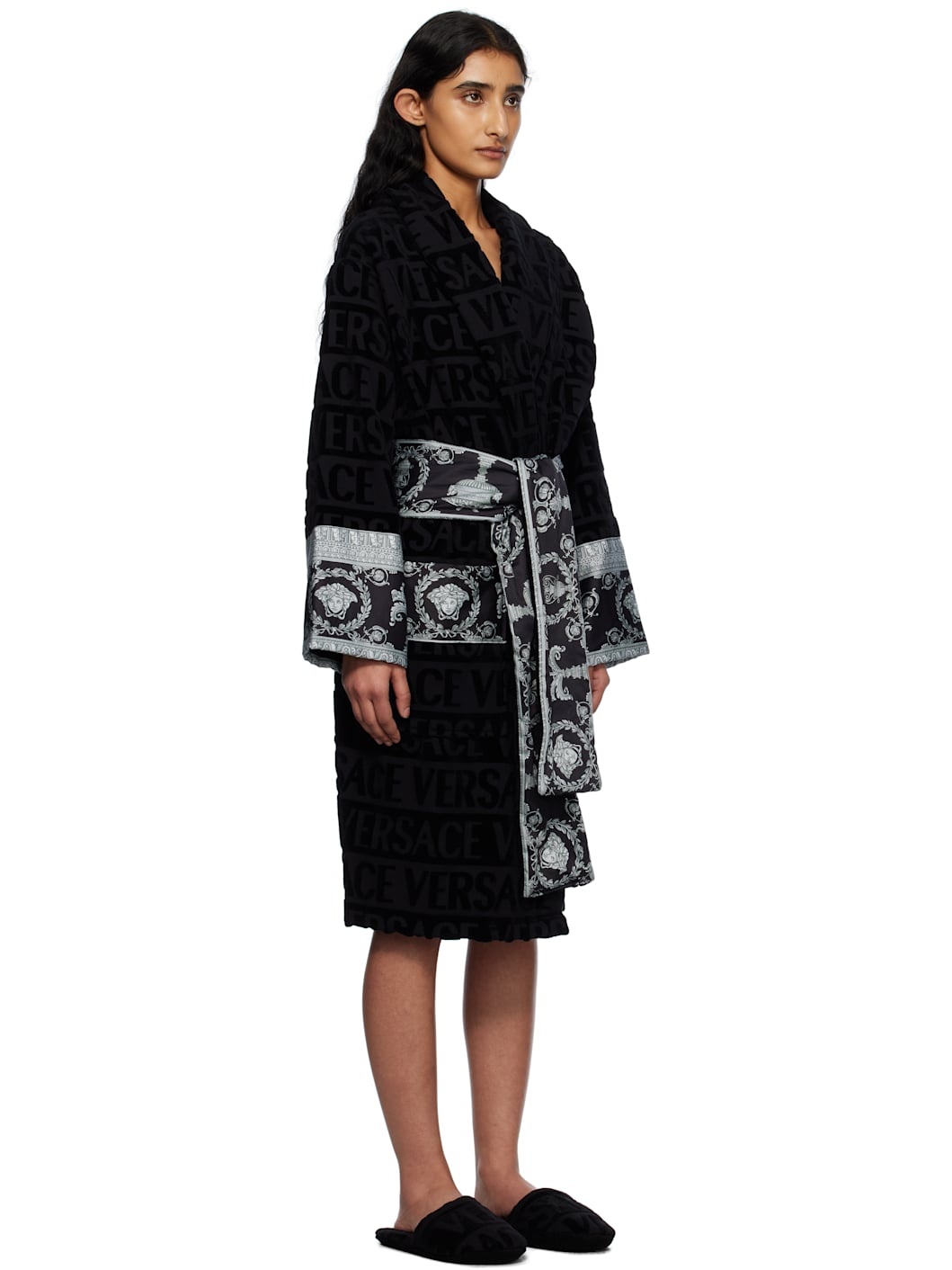 Black 'I Heart Baroque' Bathrobe - 2