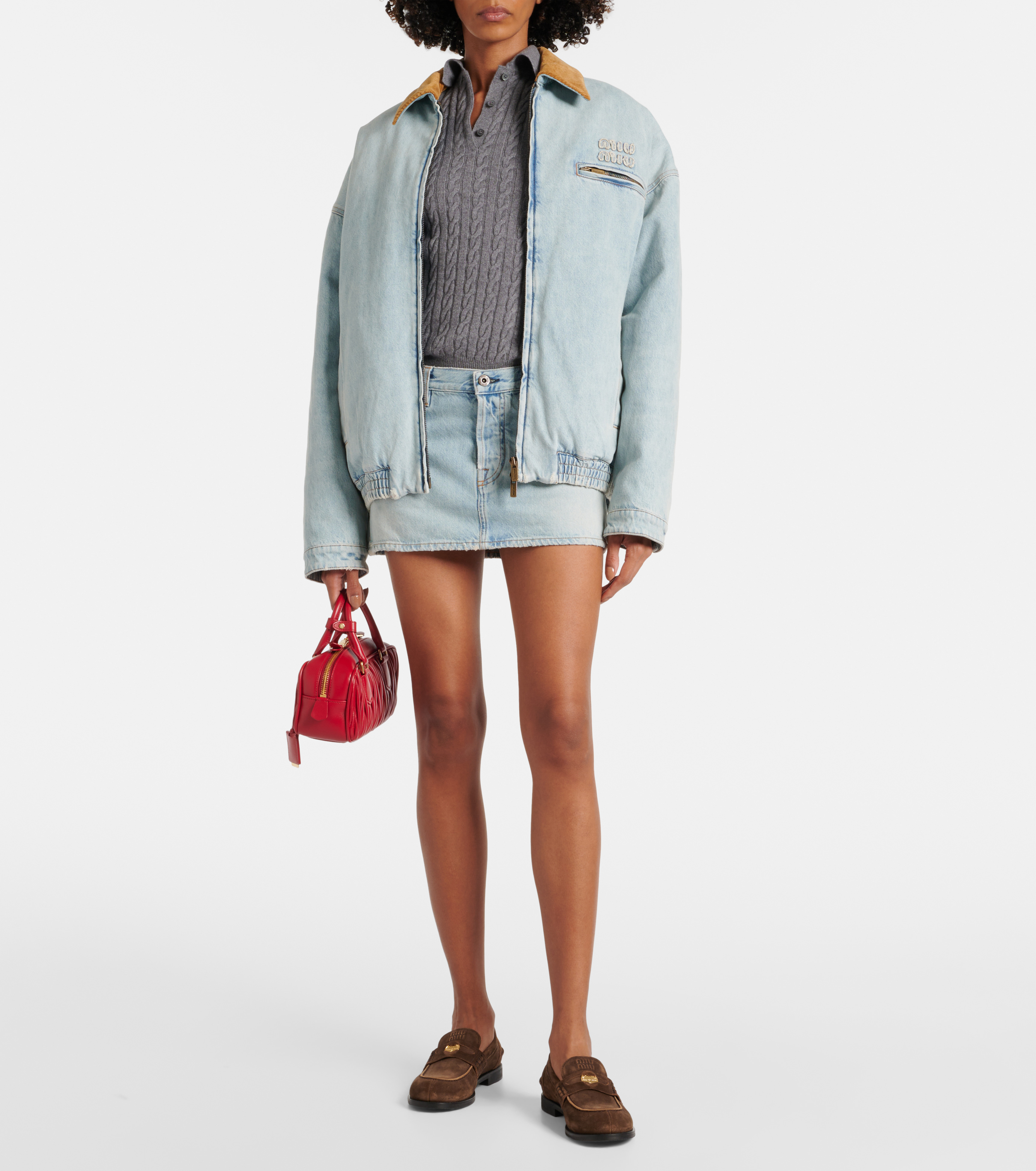 Logo denim puffer jacket - 2