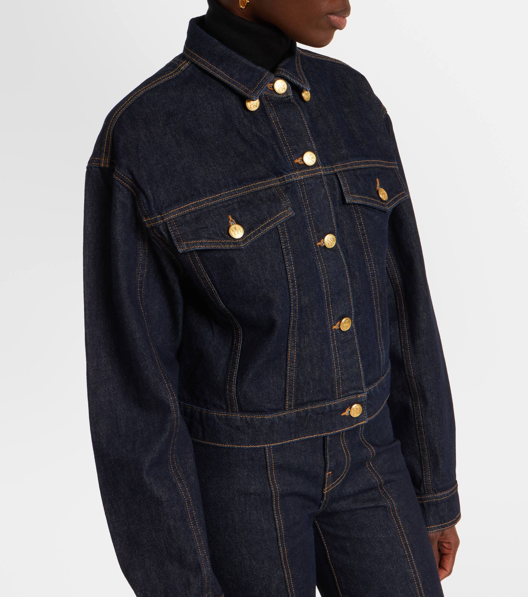 Agata caped denim jacket - 7