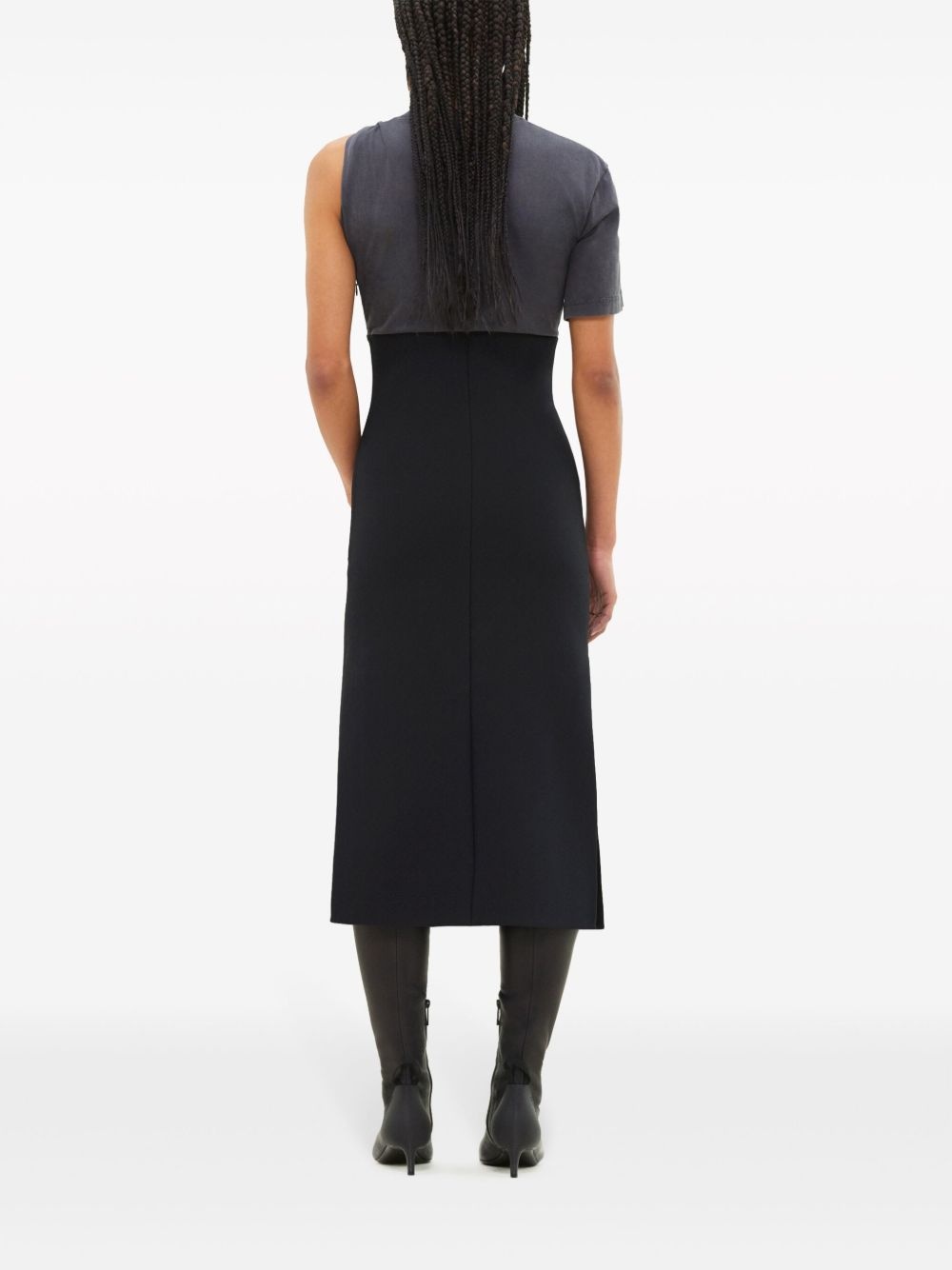 logo-print panelled midi dress - 4