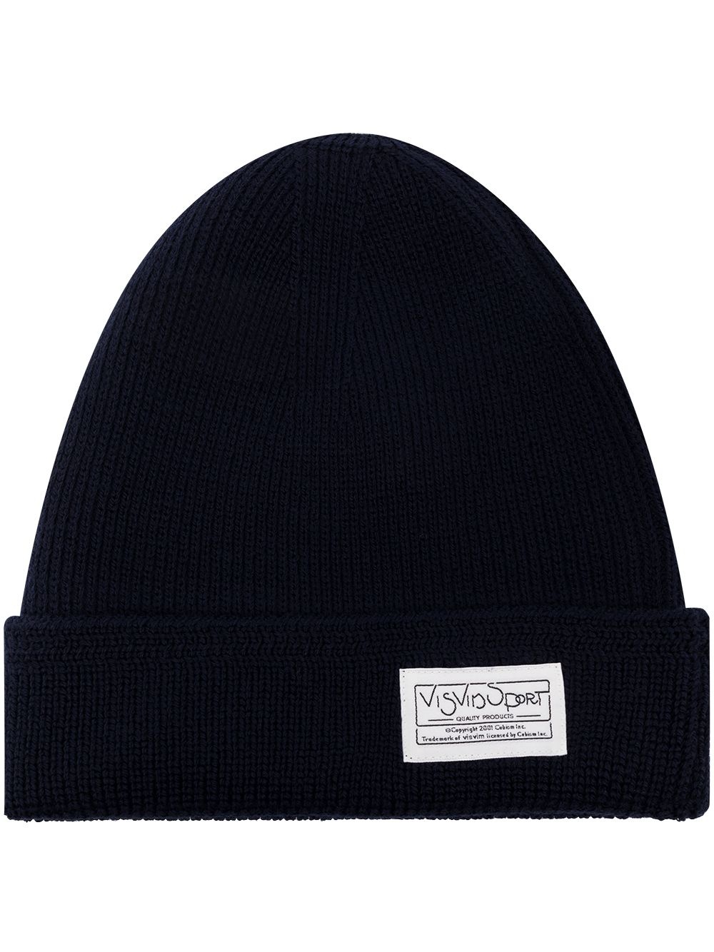 logo-patch ribbed beanie - 1