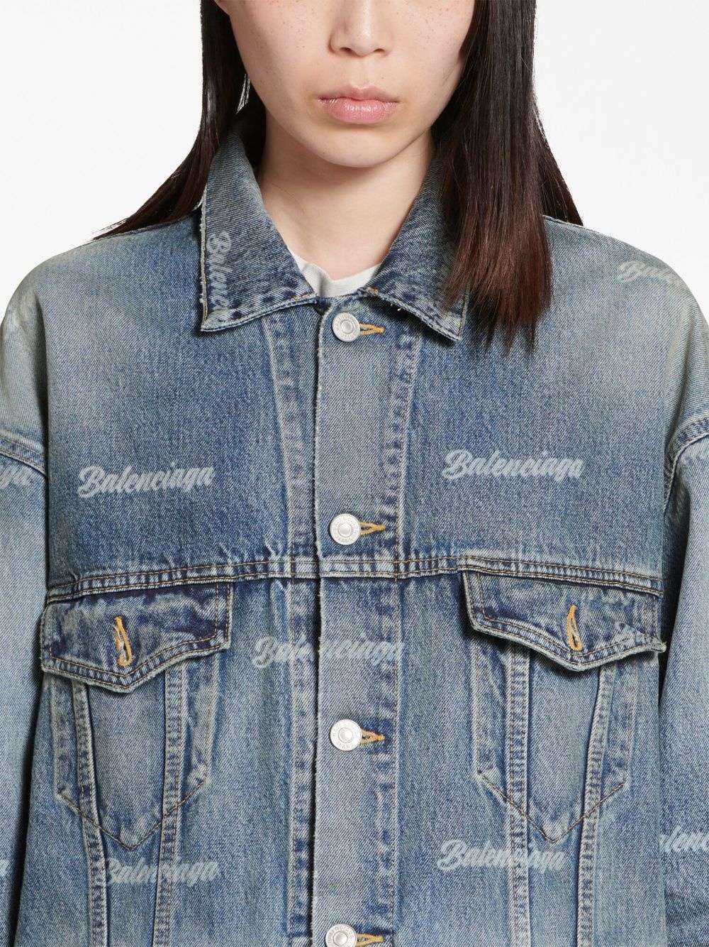 Balenciaga jean jacket womens best sale