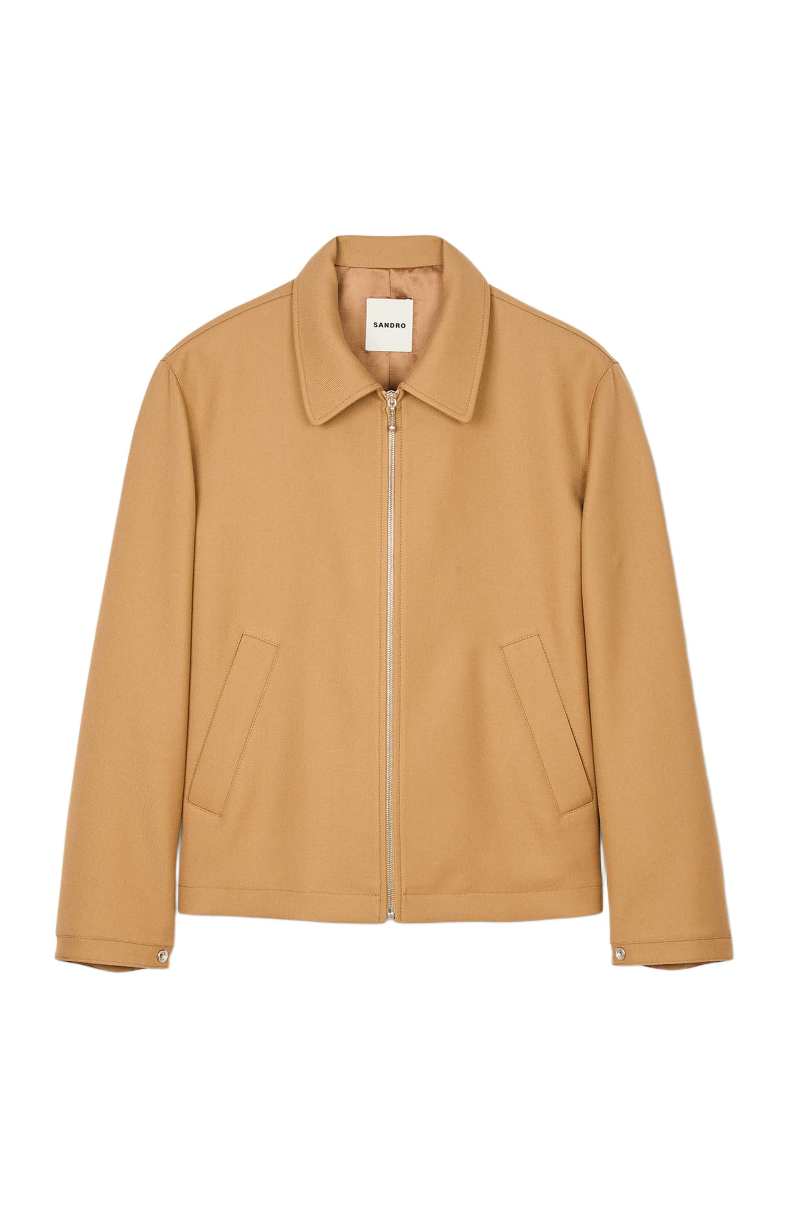 SANDRO Zip-up jacket in Camel at Nordstrom - 6