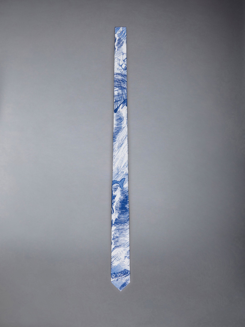 Nautical Toile Canvas Classic Tie 1