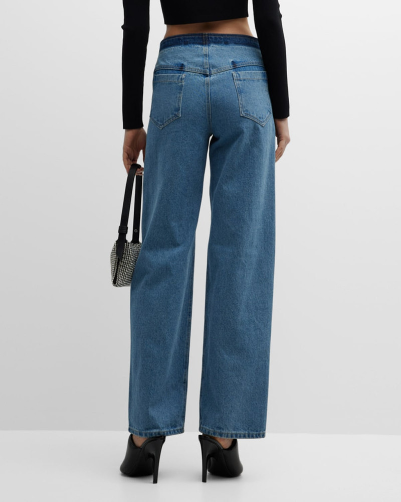 Deconstructed Denim Straight-Leg Jeans 6