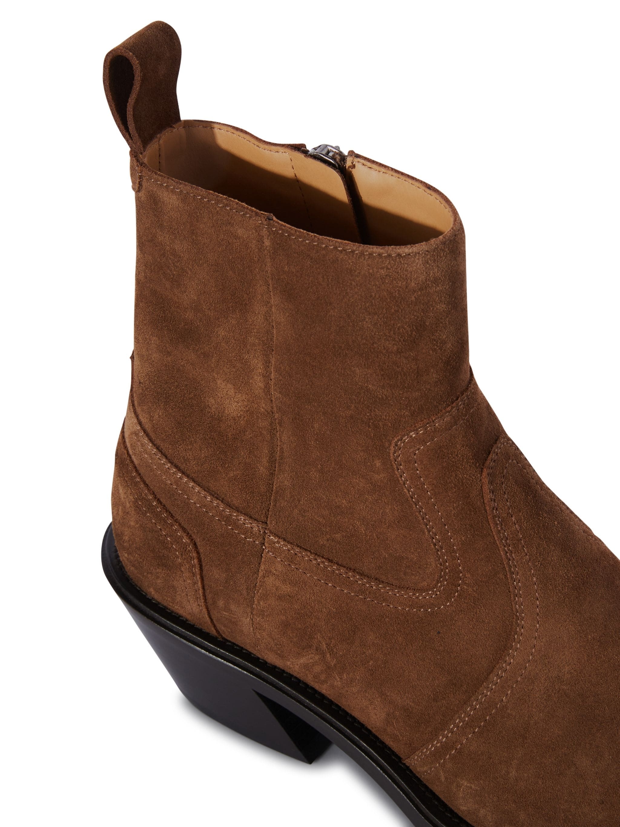 Cowboy Cropped Suede Anklboot - 5