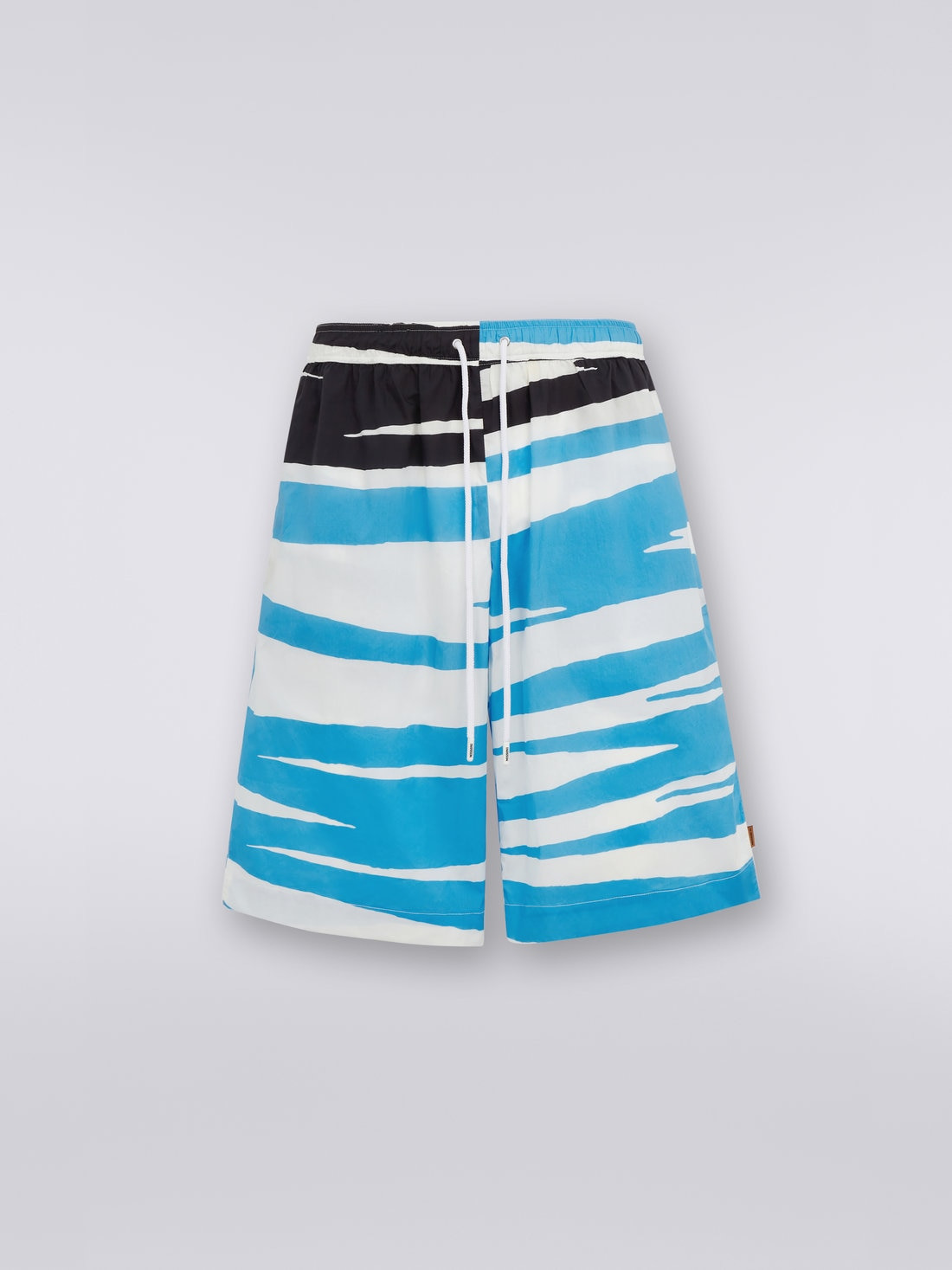Cotton Bermuda shorts with slub print - 1