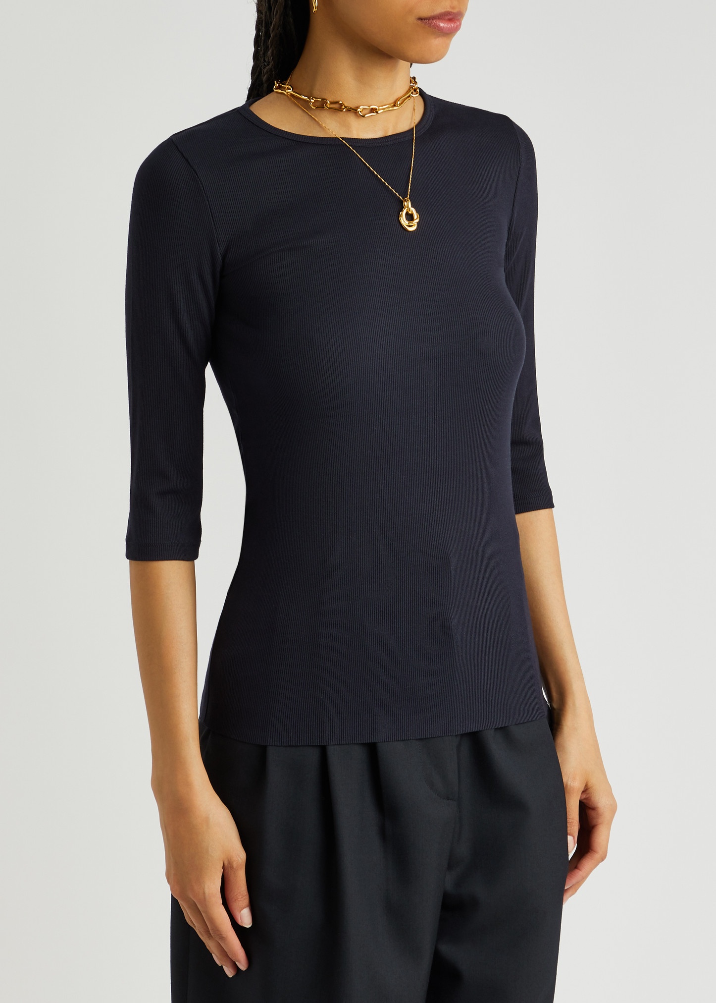 Ribbed stretch-jersey top - 2