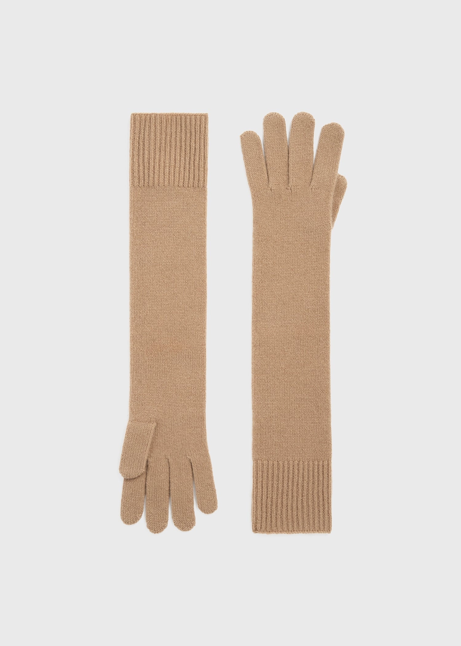 Long knit gloves camel - 6