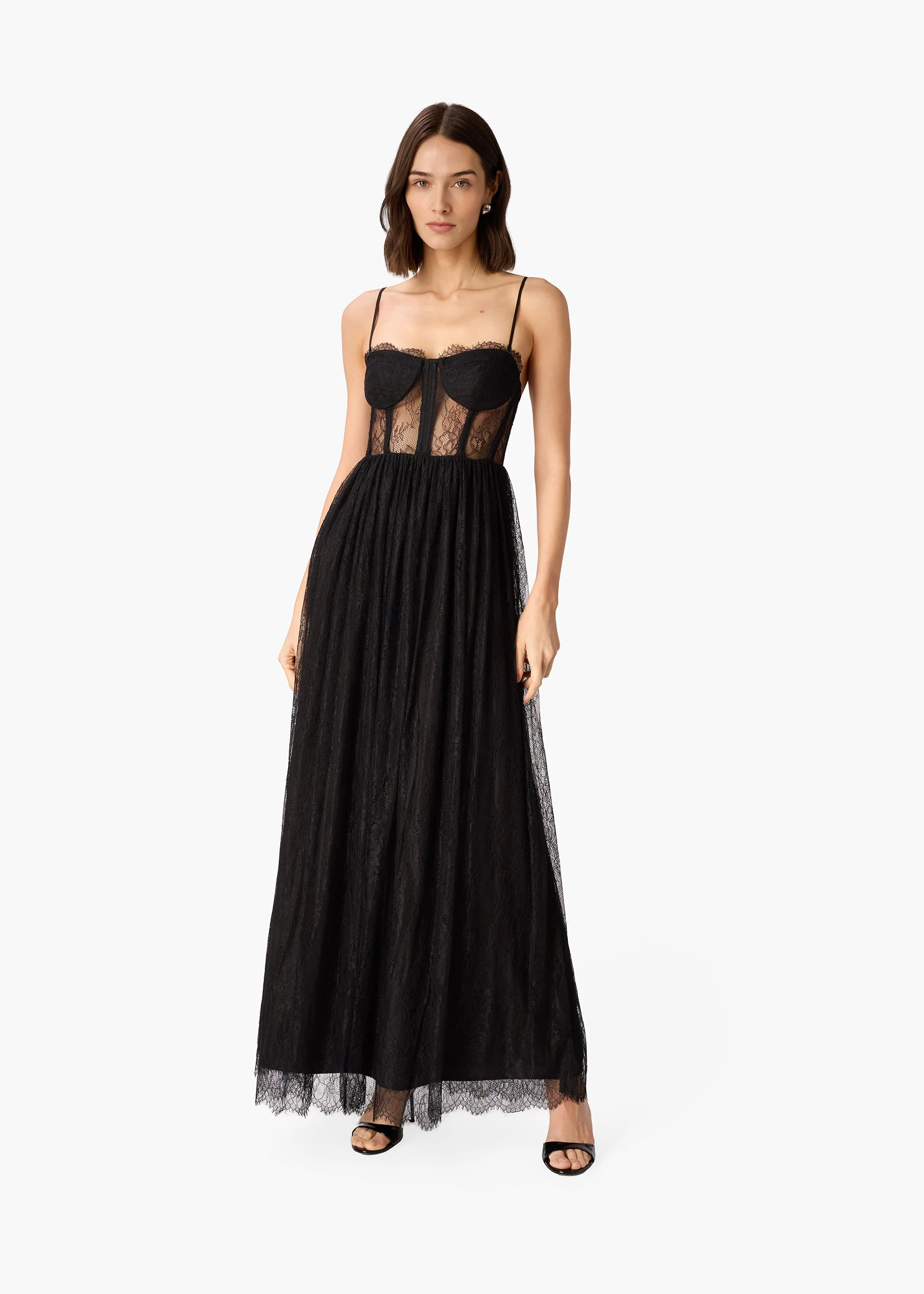 ARCHER CORSET LACE GOWN BLACK - 1