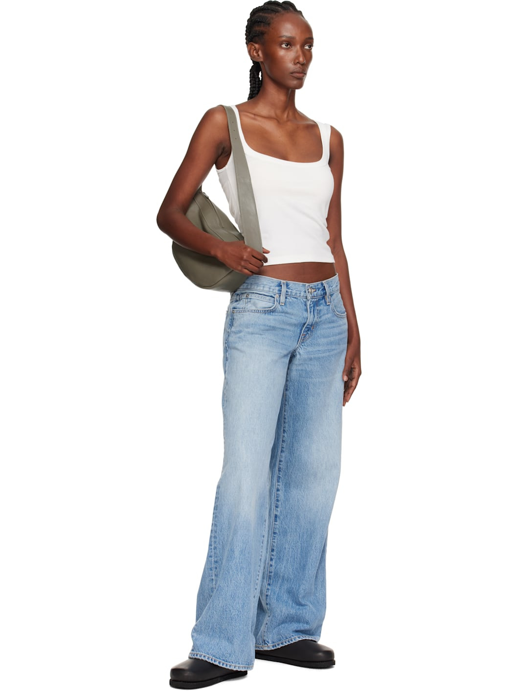 Gray Adjustable Crescent Bag - 4