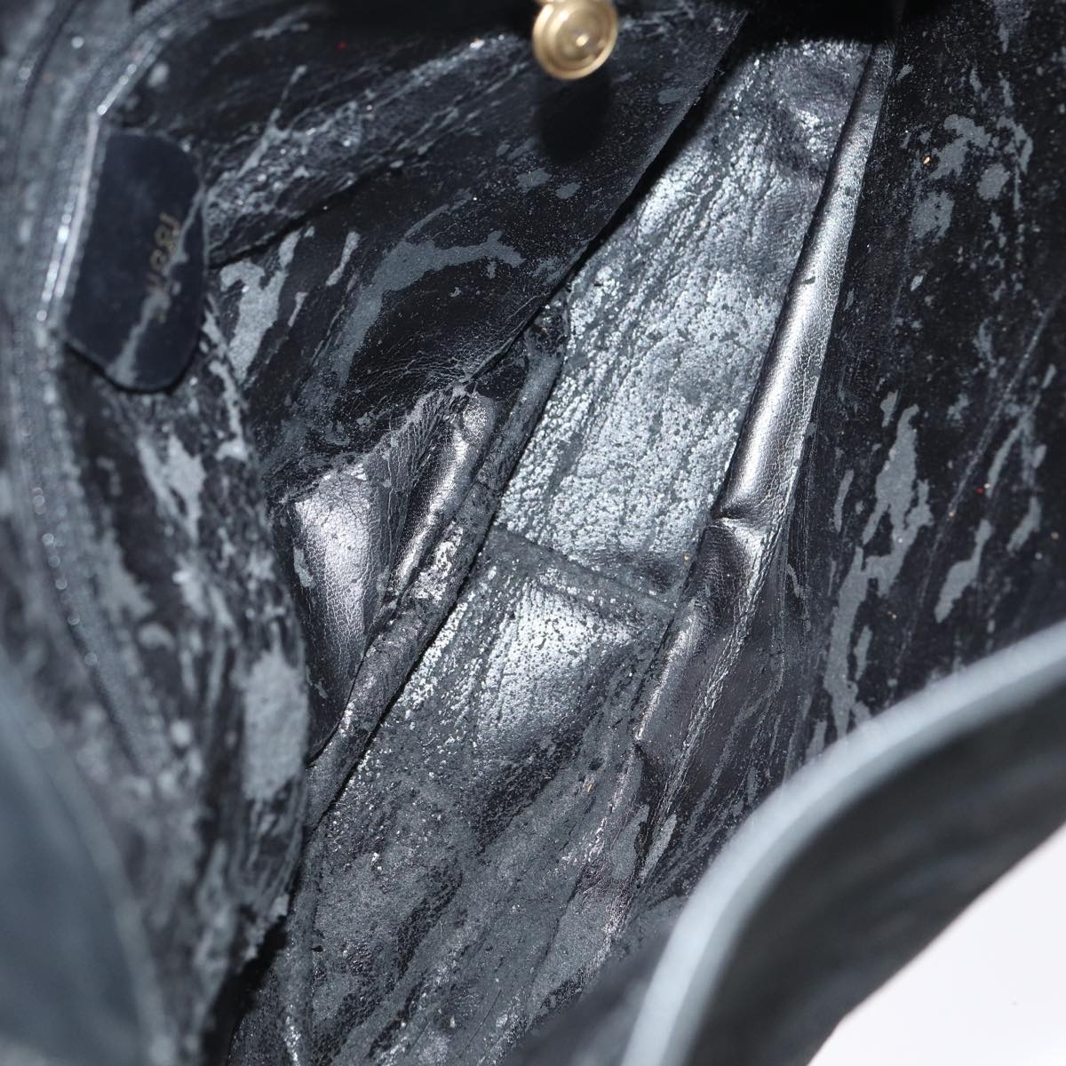 GUCCI Bamboo Hand Bag Suede Black Gold 001 1705 001 1705 - 14