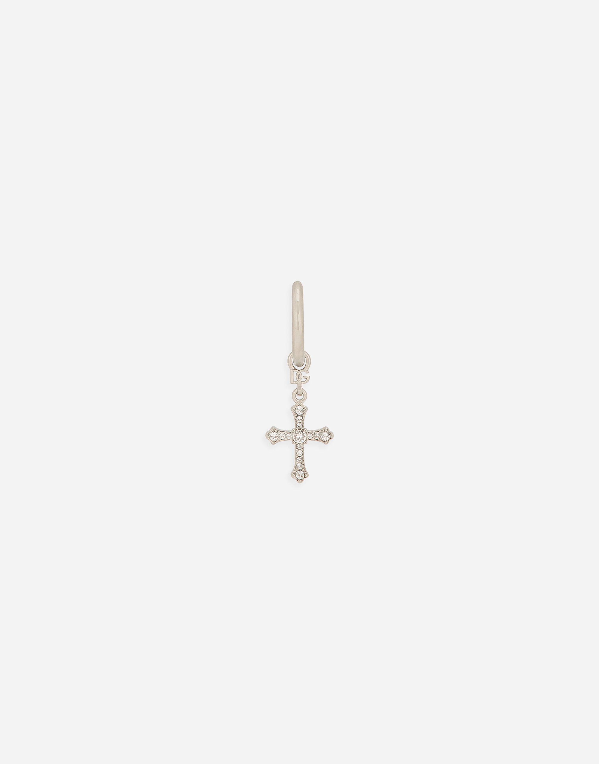 single cross earring with “DNA” rhinestones 1