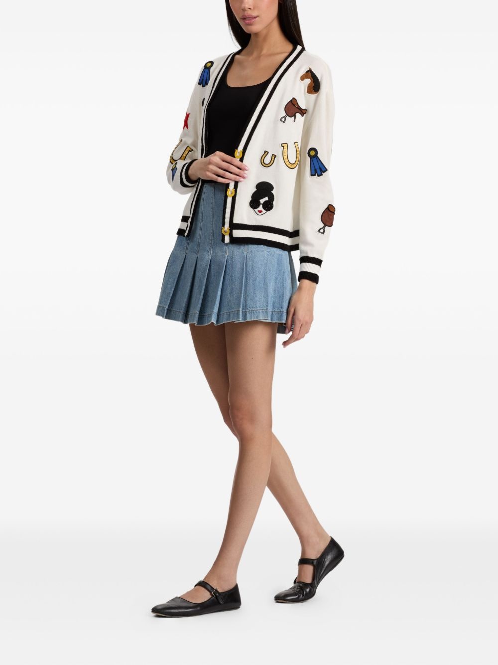 equestrian-motif cardigan - 3