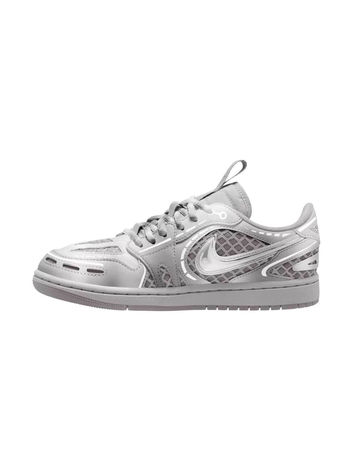 1 Low Method of Make "Neutral Grey/Metallic Silver/White" Women's Shoe - 4