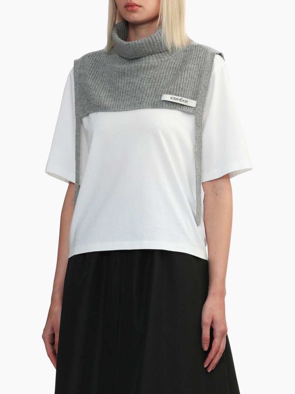 logo-appliqué roll-neck scarf - 3
