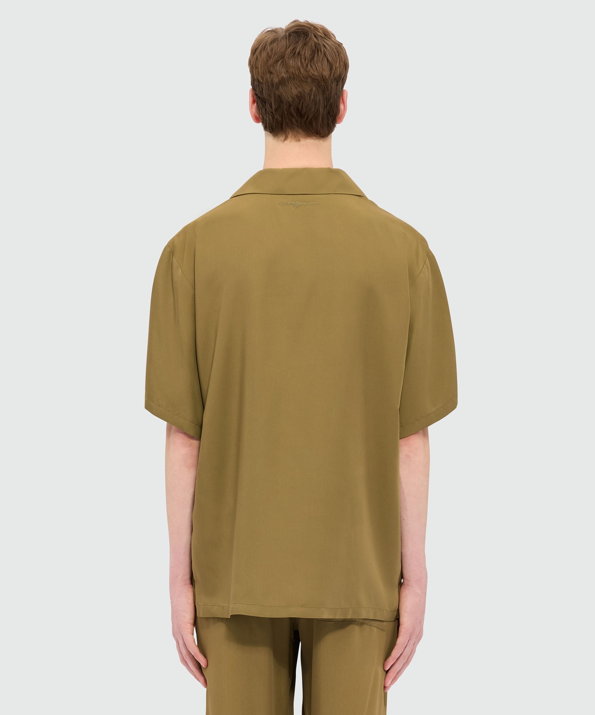 Shirt in brown fluid fabric - 3