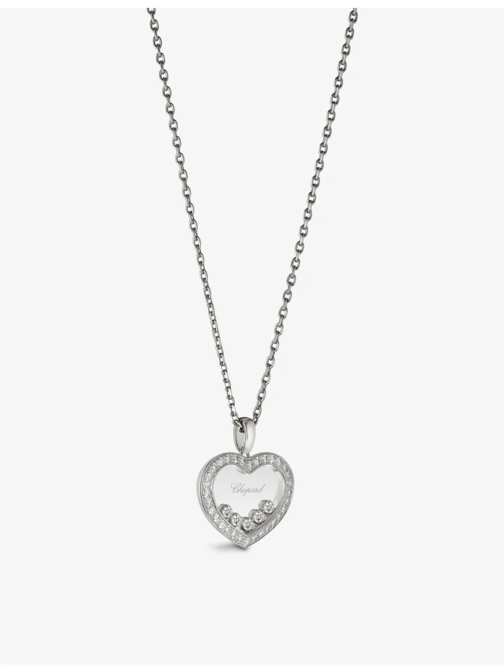 Happy Diamonds 18ct white-gold and 0.73ct round-cut diamond pendant necklace - 1